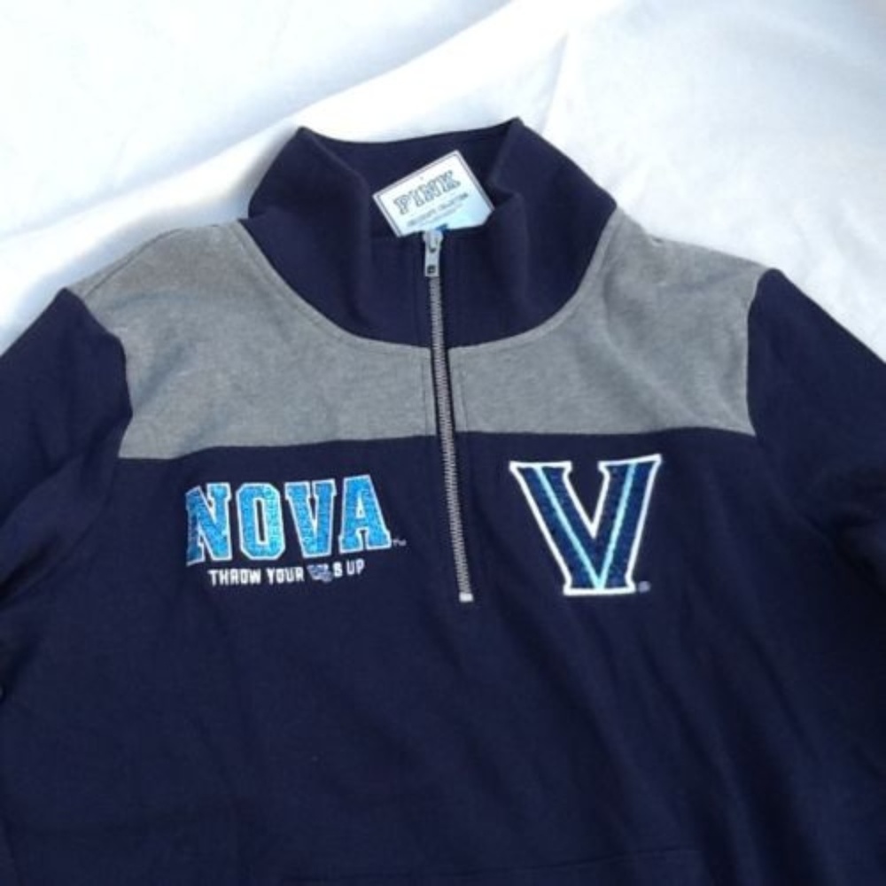 VS Villanova Wildcats 1/4 zip crew top sequin